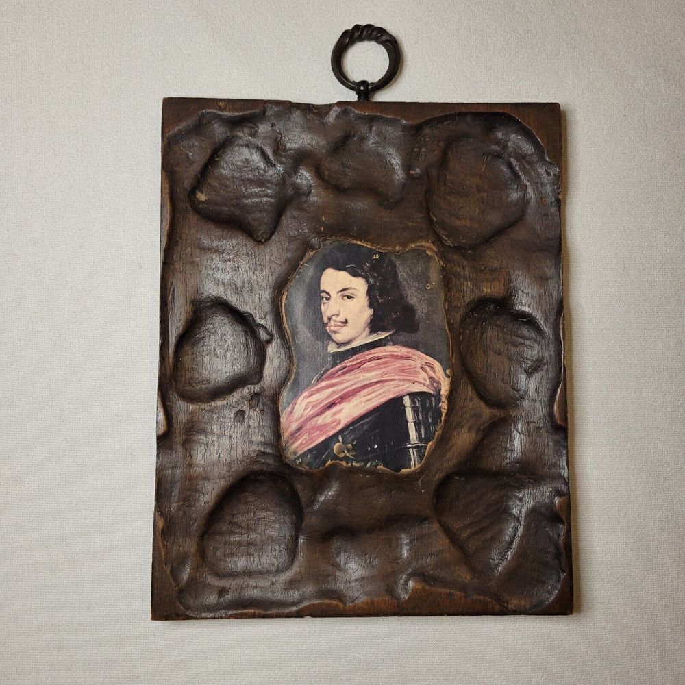 Hand Crafted Carved Hard Wood Frame Velazquez’s Italian Duke of Modena Portrait